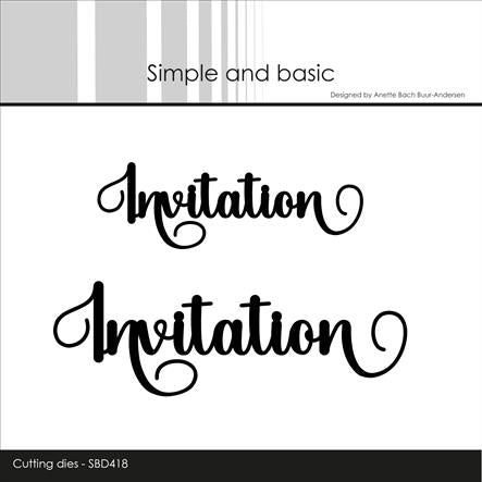 Simple and basic die Invitation 11x3,6 og 8,3x2,7cm